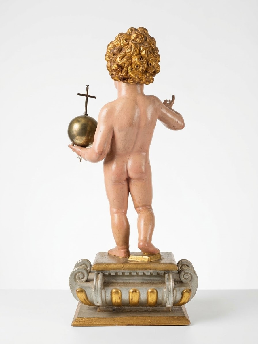 Talla de madera policromada del niño Jesús 2 Talla de madera policromada del niño Jesús - Imagen 2